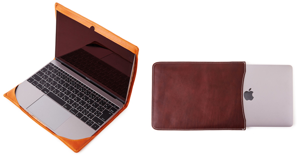 左から「羽衣 -Hanegoromo-」、「Genuine Air Case」（いずれもMacBook 12インチ版）