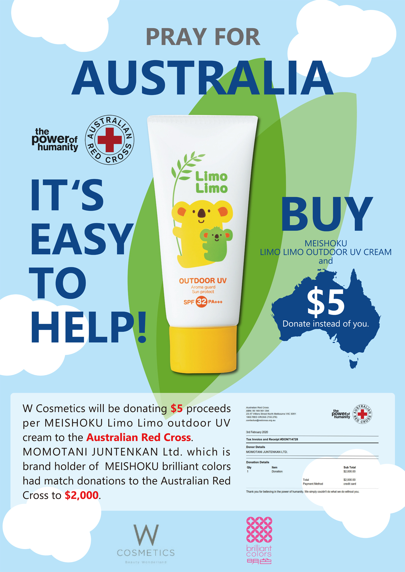 オーストラリア森林火災被害支援 野生動物救済に寄付 さらに 桃谷順天館とオーストラリアw Cosmetics共同企画開始 対象商品購入で1品あたり5豪ドル寄付されるキャンペーン 株式会社桃谷順天館のプレスリリース