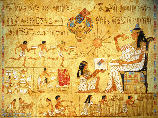 エイプリルフール企画】古代エジプトの壁画に、ドミノ・ピザのロゴの