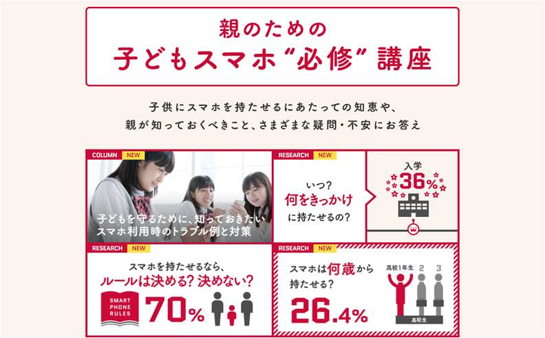 親が知っておくべき お子さんとスマホ にまつわる情報を発信 Nttドコモ特別サイト 親のための子どもスマホ 必修 講座 がオープン 株式会社nttドコモのプレスリリース