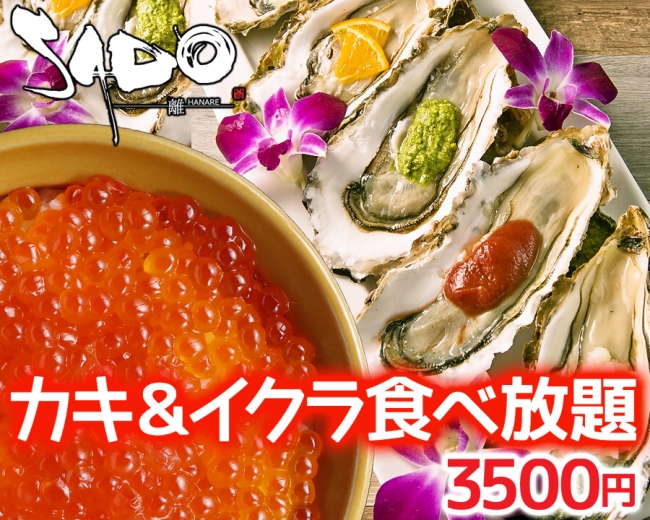 牡蠣とイクラの競演 3500円で生牡蠣含む6種の牡蠣料理とイクラが食べ放題 Sado 離 名駅 店の新コーススタート 株式会社ディー アールのプレスリリース