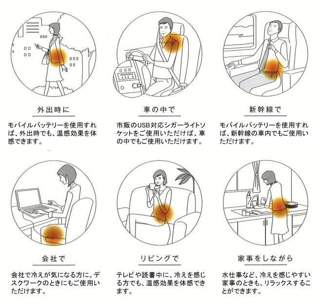 オフィスで温活 Usb給電できる ポケット岩盤浴かいろ シデカスのプレスリリース