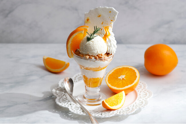 清見オレンジのパフェ