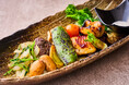 【ホテルメトロポリタン】人気の「四季彩ランチ」選べるメインディッシュに愛媛県産銘柄鶏「松山どり」と旬野菜「そら豆」の炭火焼きが登場