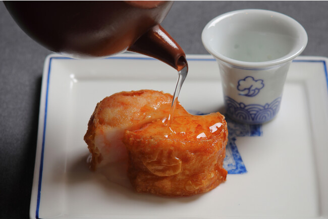 「潮州式海老と豚肉のゆば巻揚げ “ 蝦棗（シャーチャン）” 自家製オレンジオイル」（写真はイメージです）