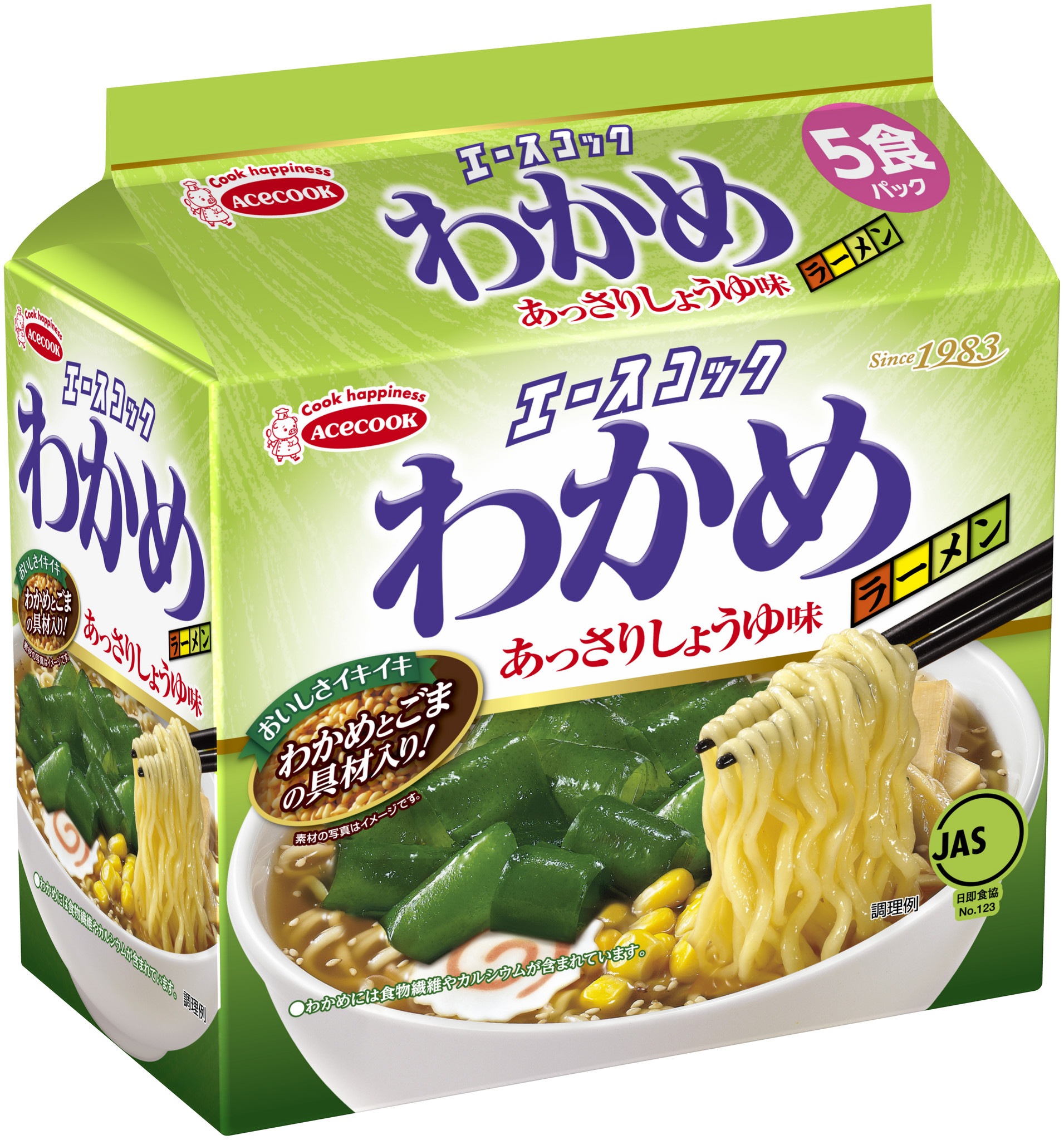 エースコック（袋）わかめラーメン あっさりしょうゆ味 ５食パック リニューアル｜エースコック株式会社のプレスリリース