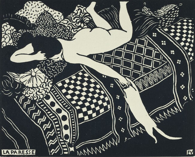 フェリックス・ヴァロットン《怠惰》 1896年 木版、紙 17.8×22.1cm　三菱一号館美術館
