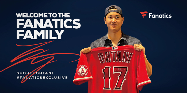 ファナティクス、MLBのスーパースター大谷翔平選手とメモラビリア領域