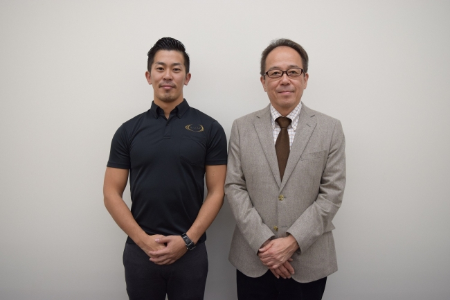 流通経済大学龍崎教授(右)と、RIZAP 人事本部 竹田津(左)