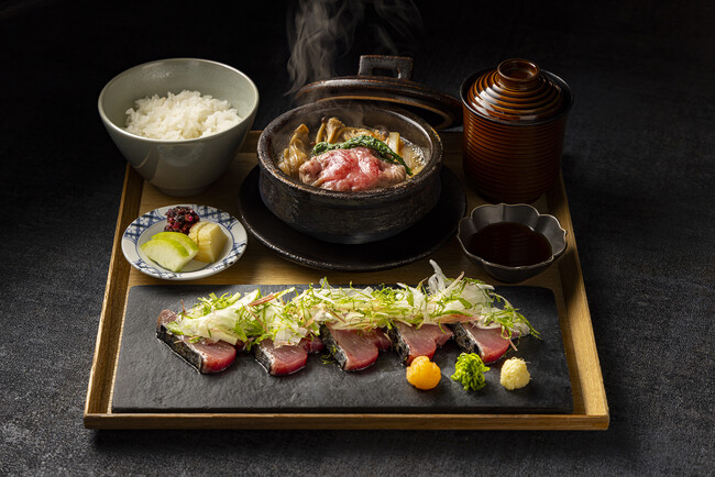 日本料理「風花」戻り鰹叩きと黒毛和牛すき焼き御膳 日本料理「風花」戻り鰹叩きと黒毛和牛すき焼き御膳