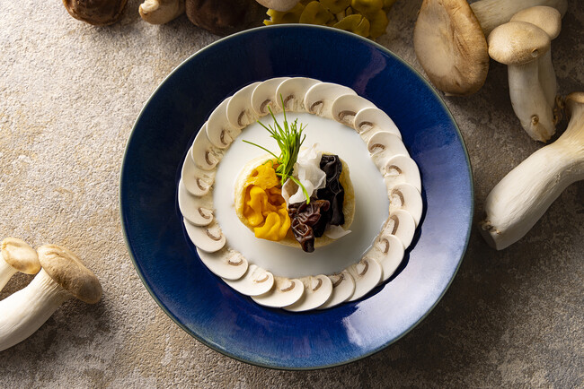 中国料理「チャイナブルー」油揚げと三色きくらげのマッシュルーム豆乳スープ 中国料理「チャイナブルー」油揚げと三色きくらげのマッシュルーム豆乳スープ