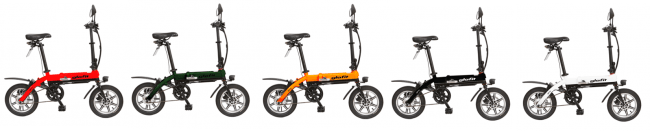 glafitバイク GFR-01 全5色。折り畳んで車載も可能なのでパーク&ライドとしての活用も可能。