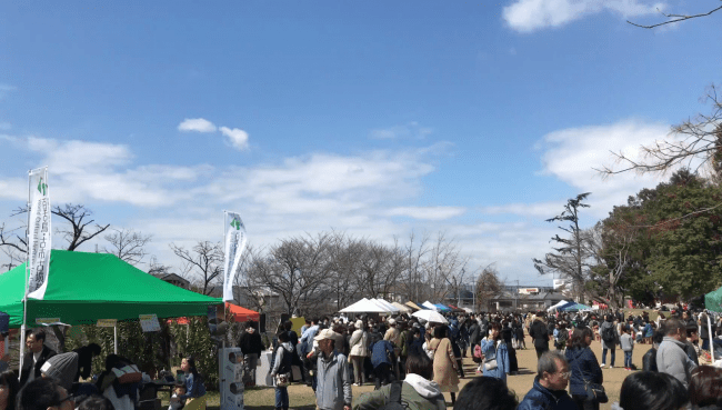 津堂城山古墳でのイベント「ハレマチビヨリ」の模様。（2019年3月24日）