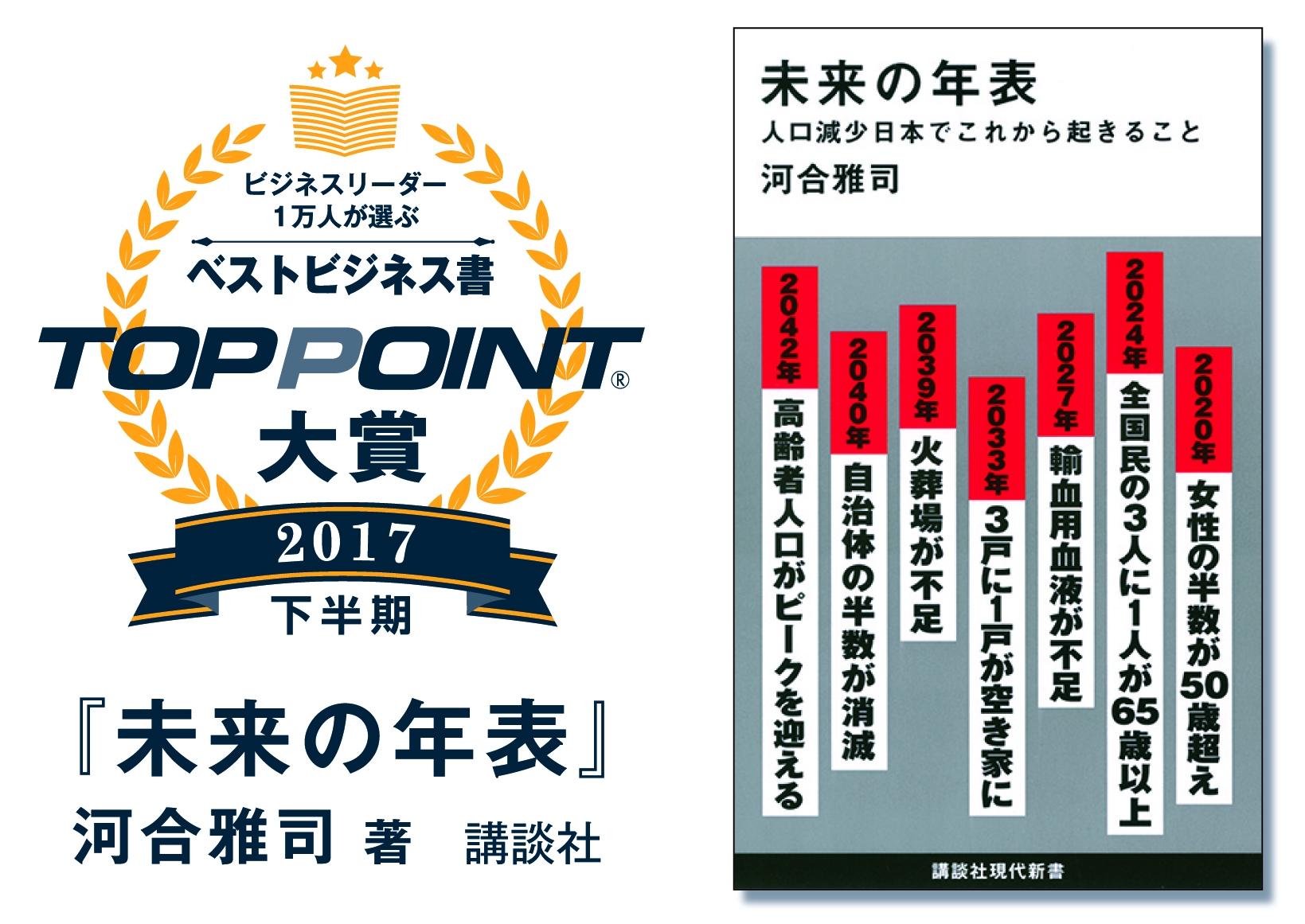 ビジネスリーダー1万人が選んだ ベストビジネス書 2017年下半期トップポイント大賞は 未来の年表 株式会社パーソナルブレーンのプレスリリース