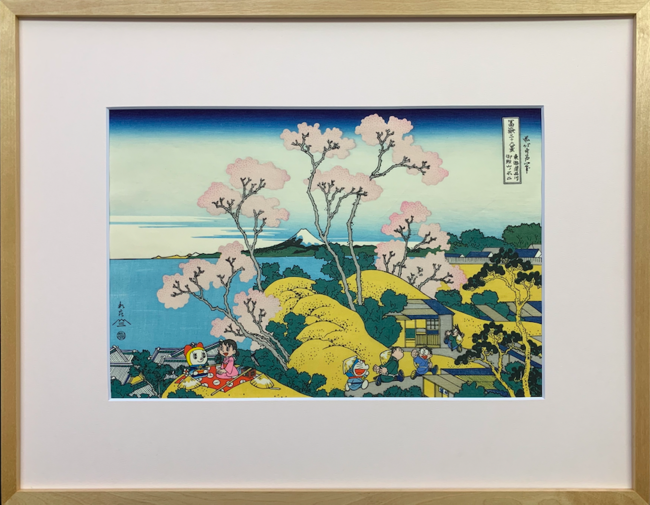 初版 ドラえもん 浮世絵木版画 80部限定 50th 版三 浮世絵 金箔