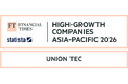 ユニオンテック、Financial Times社の「アジア太平洋地域の急成長企業ランキング」に選出