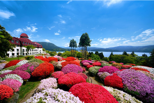 “小田急 山のホテル”のツツジ庭園と芦ノ湖