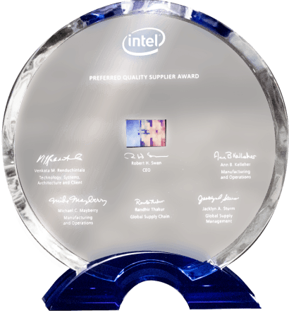 アプライド マテリアルズはインテルが表彰するPQS賞（プリファード・クオリティー・サプライヤー）の2018年の受賞企業として認められました。