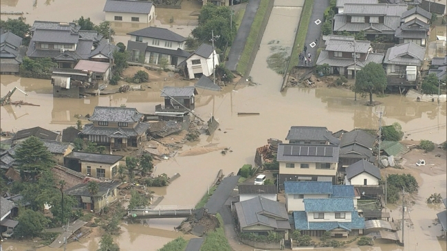 西日本豪雨で大きな被害が出た岡山県倉敷市真備町