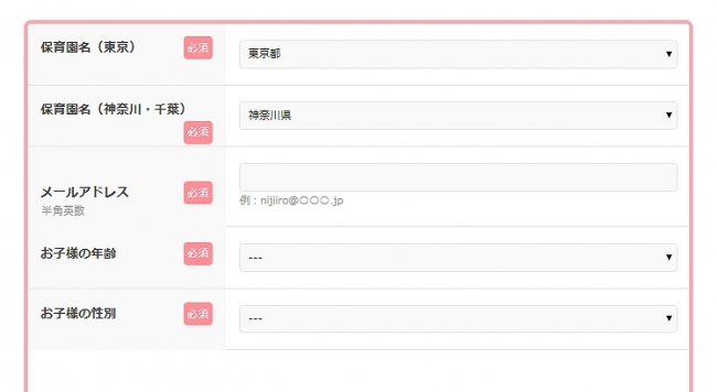 入力フォームのイメージ