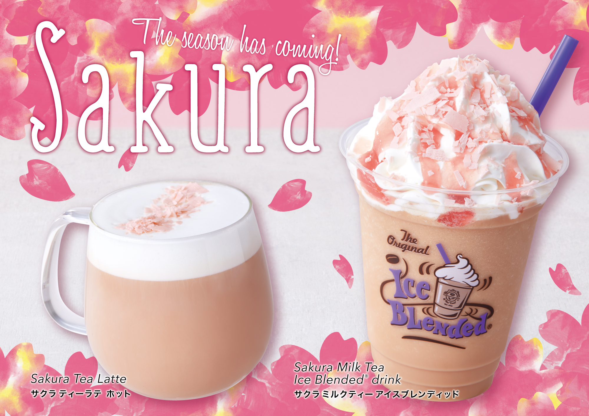 桜 紅茶が爽やかで あとひく美味しさを演出 サクラ ミルクティー アイスブレンディッド 株式会社ホットランドのプレスリリース