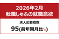 【しゅふの就職意欲調査 2026年2月】しゅふ求人の応募指数95（前月比－4）