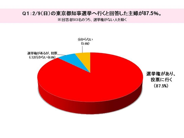東京都知事選 主婦層が選ぶ政策１位は 都知事選目前 主婦に緊急アンケート 投票に行く 87 5 ビースタイルグループのプレスリリース