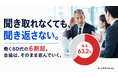 働く60代の6割超、職場で聞き取れなくても聞き返さず。シニア人材活用の盲点「聞こえの支援」、8割弱が必要と回答
