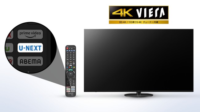 2021年モデルのパナソニック4Kテレビ「ビエラ」のリモコンに「U