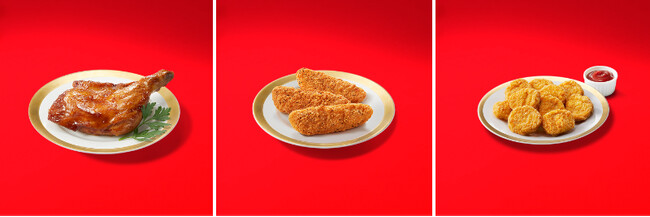 左から「バーベキューチキン」「チキンテンダー」「ナゲット」イメージ