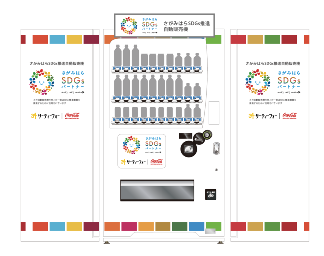 イメージ図：当社のロゴ記載の自販機デザイン
