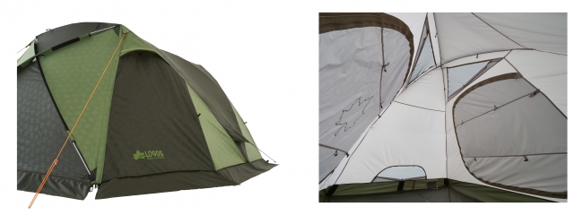 シンメトリーな形状で横長ワイドサイズのドーム型テント「neos AL