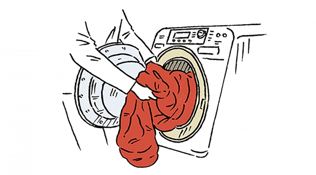 大型洗濯機で丸洗い可能なので、いつでも清潔に使用できる。