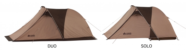 テントサイトにマッチするアースカラーを施したテント2種。テント前面が大きく張り出した設計が特徴的で、ツーリングやソロキャンプを楽しむ方に最適なデザイン。