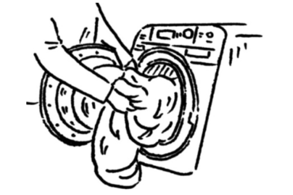 大型の洗濯機で丸洗い可能なので、 いつでも清潔に使用できる。