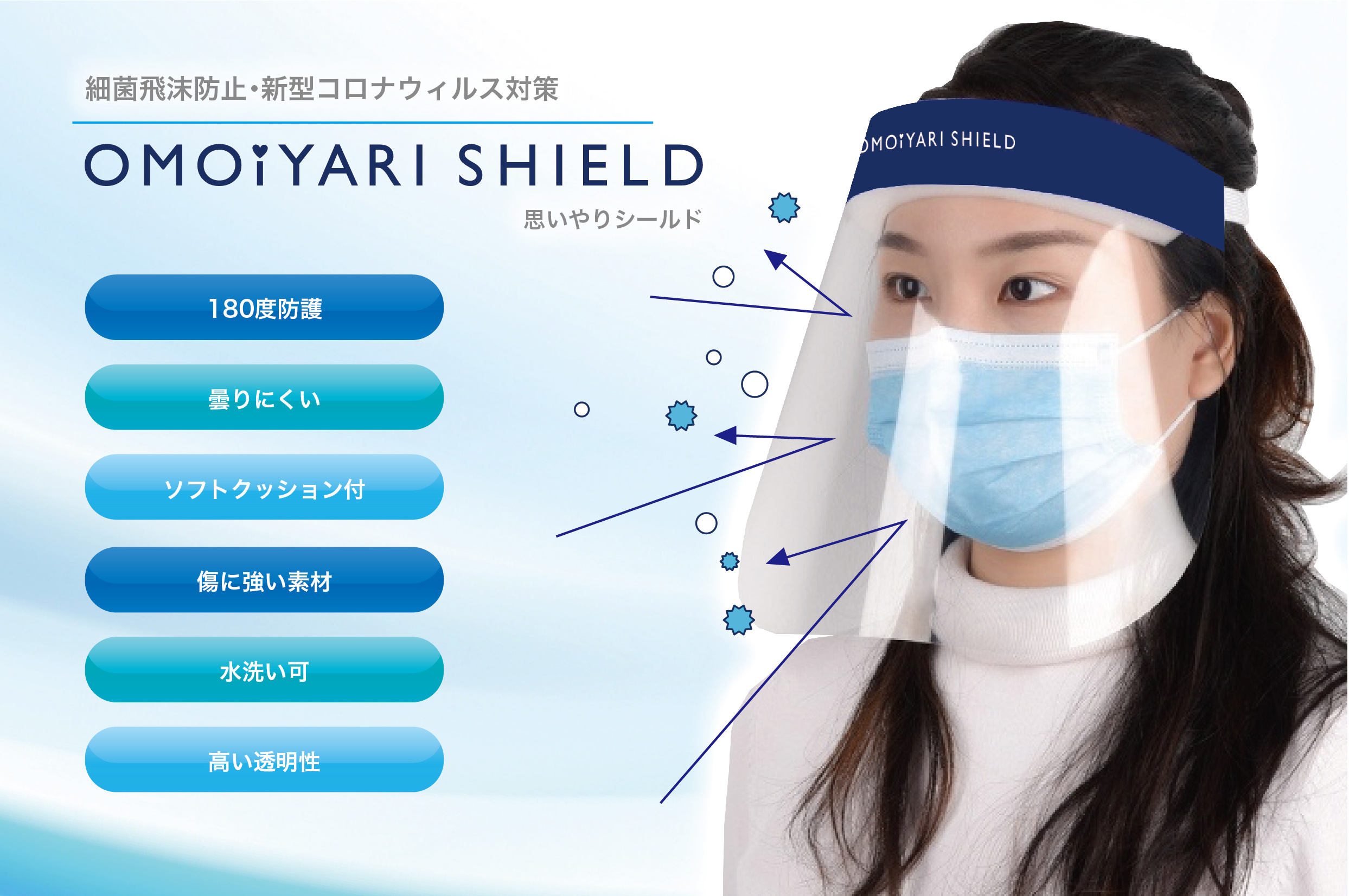 フェイスシールド27万枚在庫 1枚あたり80 1円 本サイト経由限定 ブランド Omoiyari Shield 新登場 法人 団体様向け販売を開始 アイグッズ株式会社のプレスリリース