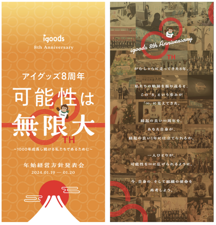 社内で制作した 方針発表会しおり