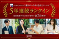 5年連続受賞！GPTW主催「働きがいのある会社」ランキング 従業員数25〜99人部門 第7位を獲得