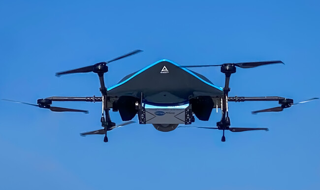 展示した日本発物流専用ドローン“AirTruck” 展示した日本発物流専用ドローン“AirTruck”