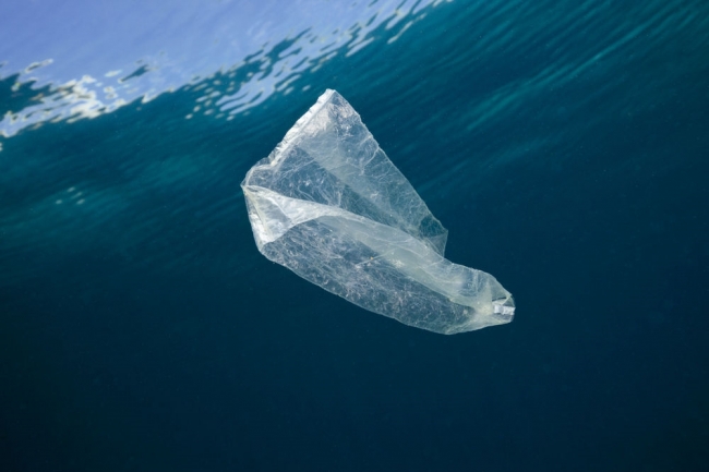 インド洋に浮かぶプラスチックの袋（PPR／Breitling／mauritius images／Reinhard Dirscherl）