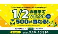 三井住友カード、TSUTAYA・蔦屋書店などの対象店舗で1回2,000円以上のご利用のたびに、1/2の確率でVポイント500ptが当たるキャンペーンを開催