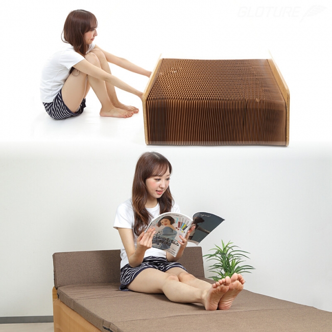 ベッド ソファ 椅子に変形して驚きの省スペース 特殊紙で出来た Paper Bed を自社ecで販売開始 株式会社glotureのプレスリリース