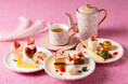 Francfrancのテーブルウェアで楽しむ 1日10名限定「苺と桜のアフタヌーンティーセット」