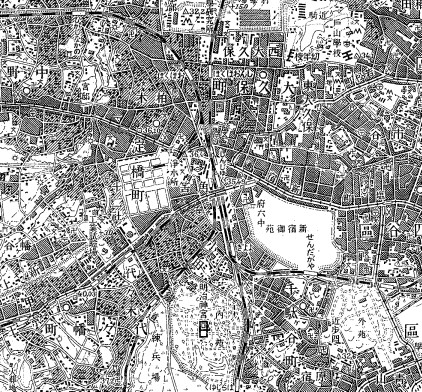 新宿区の前身となる淀橋区だった頃の新宿周辺の地図