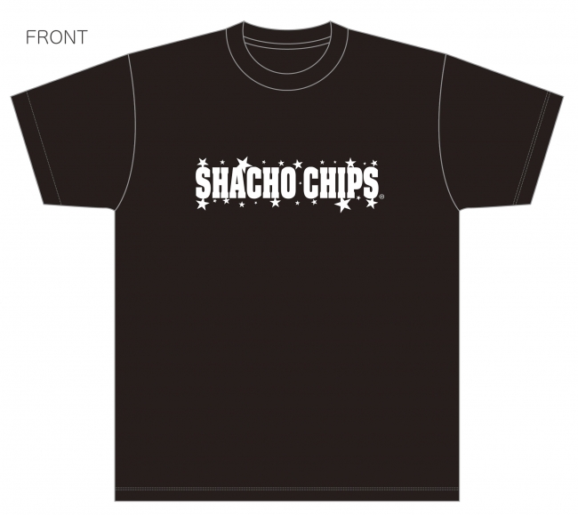 SHACHO CHIPS オリジナルTシャツ黒　FRONT