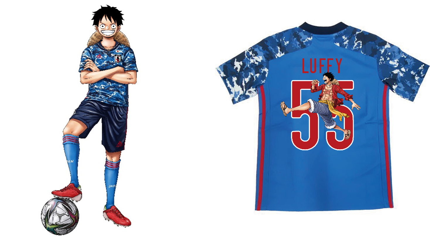 大人気tvアニメ One Piece 限定プリントのサッカー日本代表ユニフォームが登場麦わらの一味をはじめ総勢8キャラクターをあしらった特別仕様に アディダス ジャパン株式会社のプレスリリース