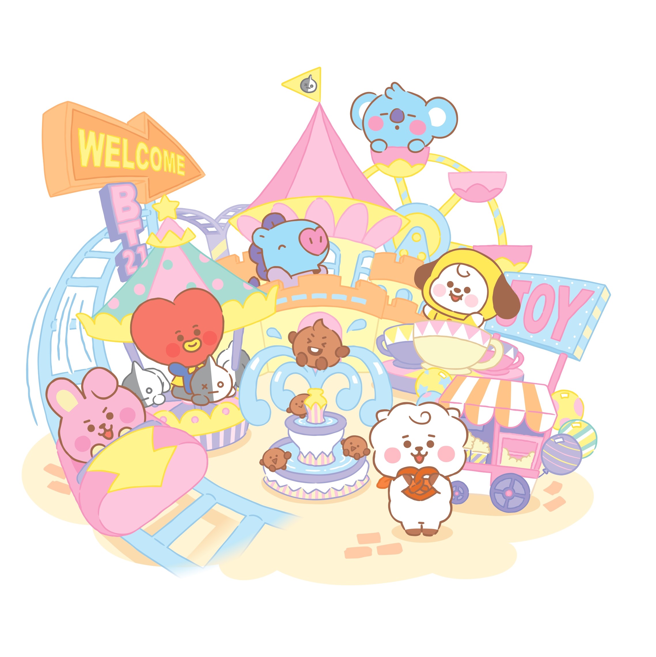 Bt21と一緒に夢の遊園地で遊べる体験型イベント Bt21 Merryland Welcome To Our Dreamy World 5月14日 土 より東京をはじめ 大阪 福岡で開催 バンダイナムコアミューズメントのプレスリリース