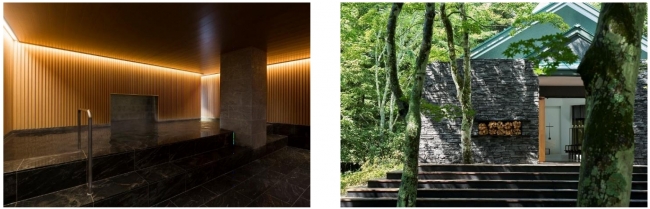 左：大浴場写真、  右：チャペル写真
