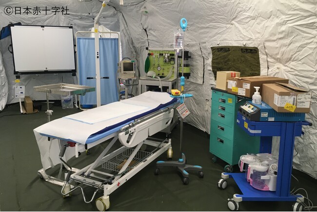 2019年に日本赤十字社が実施した病院ERU（野外病院）展開訓練時の手術室