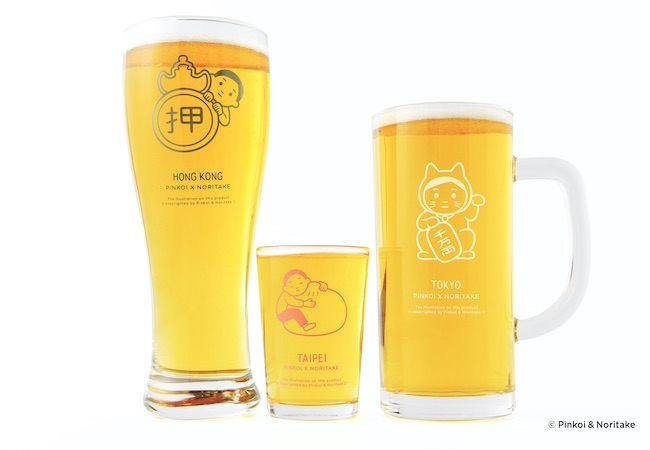 今回のコラボ企画での注目アイテム「Pinkoi × Noritakeビールグラス 3種セット」8,930円（税込）